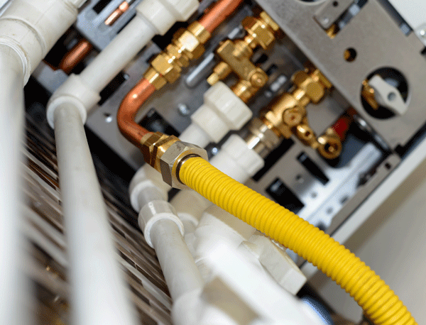 Pipes coming from a system