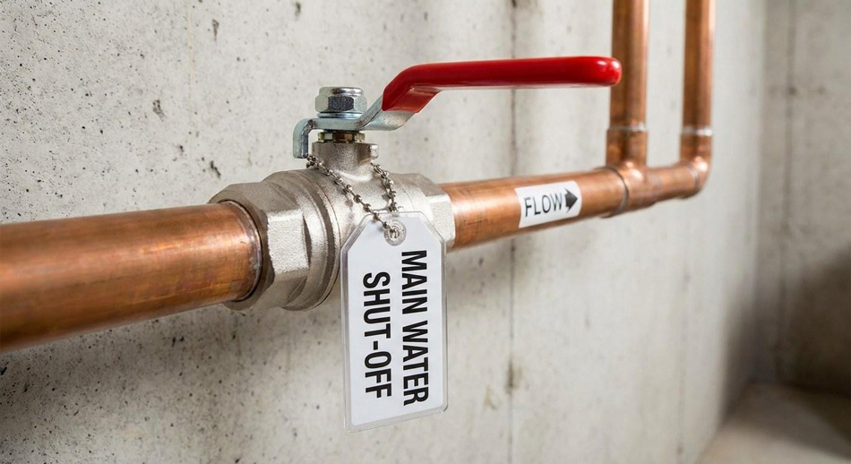 Main water shutoff valve